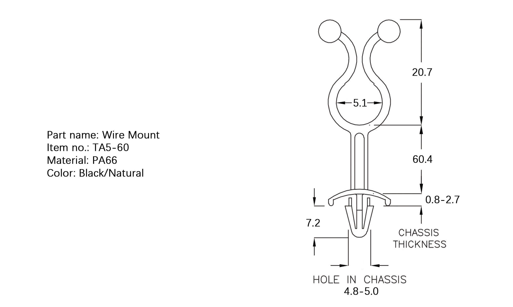 Plastic Wire Mount TA5-60